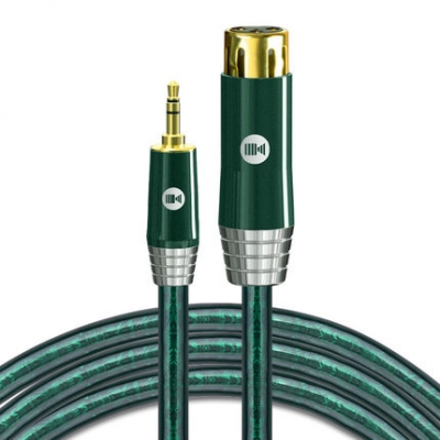 開博爾鍍銀3.5mm轉卡儂母手機電腦聲卡轉麥克風話筒音響XLR音頻線