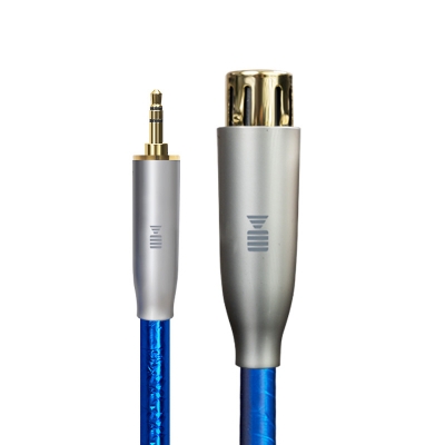 開博爾單晶銅鍍銀3.5mm轉卡農母音頻線手機電腦轉功放音響連接線